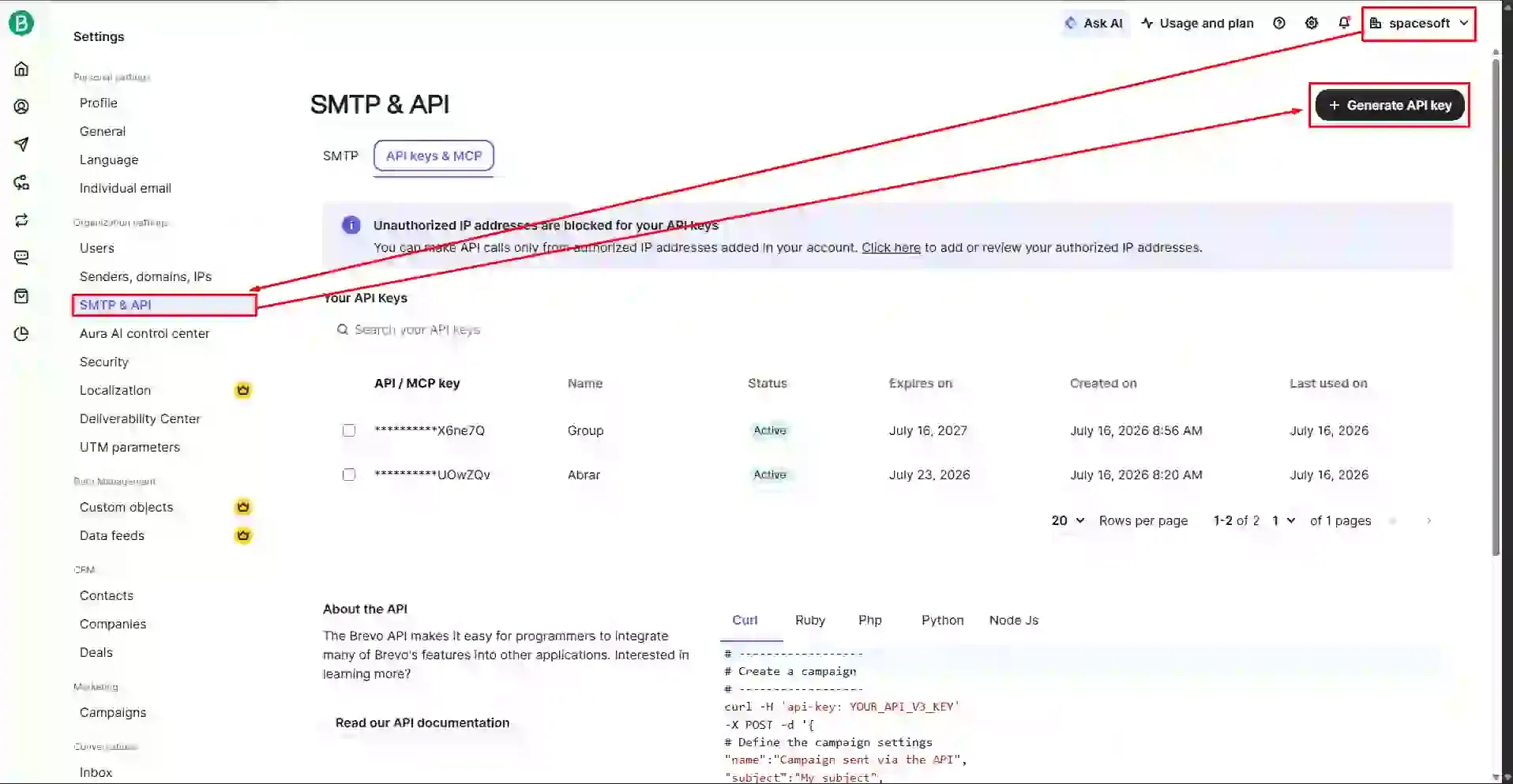 Generate API Key